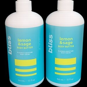 Bliss - Lemon and Sage Body Butter Maximum Moisture Cream - 32 Fl Set